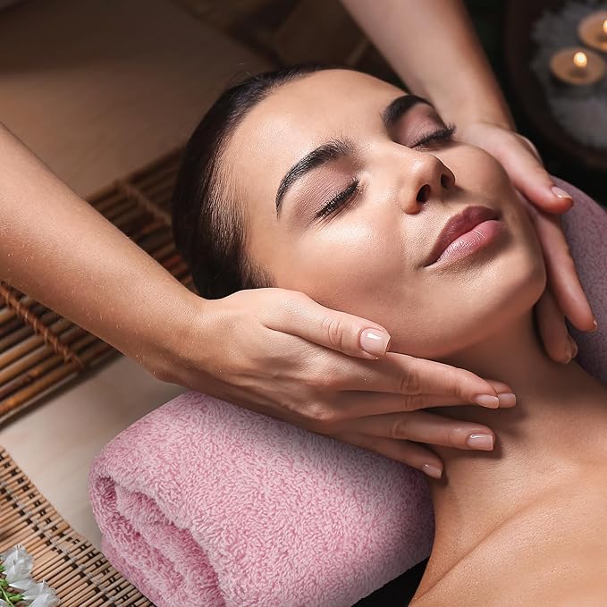 Utopia Towels Cotton Bleach Proof Salon Towel 16 by 27 inches, Bleach Safe Gym 100% Cotton Hand Towel, 12 Pack, Pink