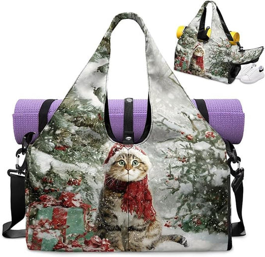 Yoga Mat Bag for Women Men Large Carryall Tote with Adjustable Shoulder Strap for Gym Yoga Travel Pilates Office