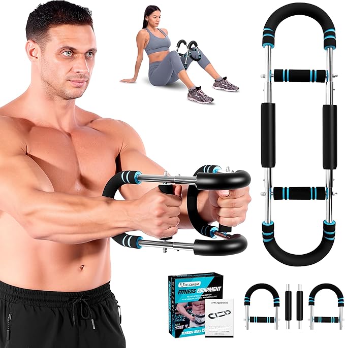 Twister Arm Trainer, Adjustable Chest Workout Equipment, Portable Detachable Chest Exerciser for Men & Women, Power Twister Bar, Home Gym Fitness Equipment