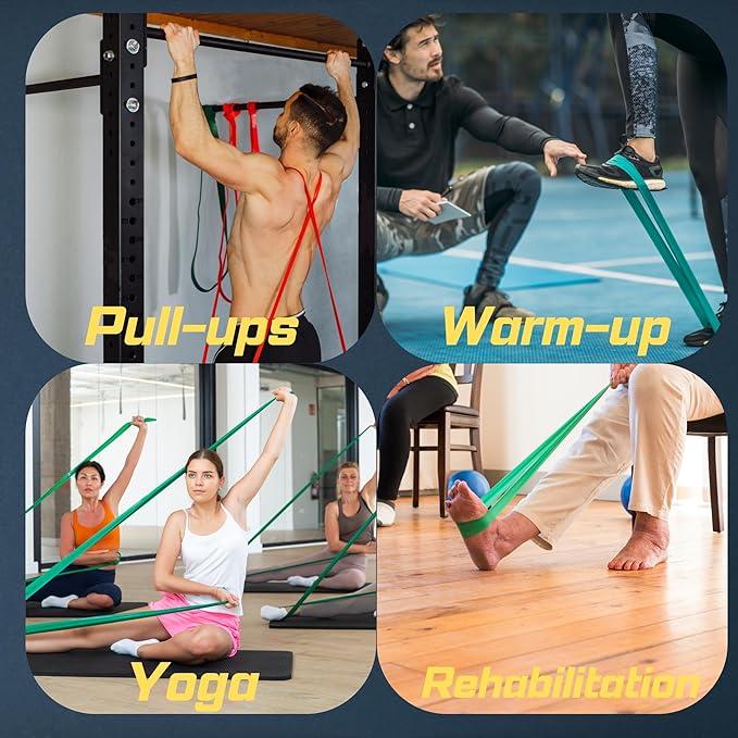 Resistance Bands for Men and Women - Exercise Set for Fitness Training, Body Stretching, Physical Therapy, Muscle Building, Strength Training