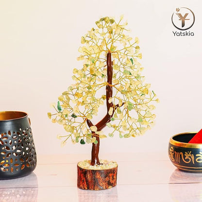 YATSKIA Green Jade Stone - Tree of Life, Bonsai Jade Tree, Crystal Tree, Artificial Trees, Green Jade Healing Money Tree, Crystal Money Tree, Chakra Gifts