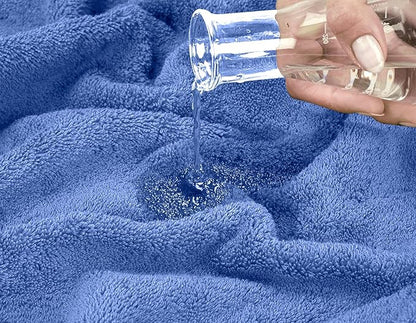 Oakias Premium Towel Set 600 GSM 8 Piece Blue - 100% Ring Spun Cotton Highly Absorbent Towels Set - Super Soft Bathroom Towel Set - Hotel Quality Double Stitched Hem - Ideal for Hotels, Spa, Gyms