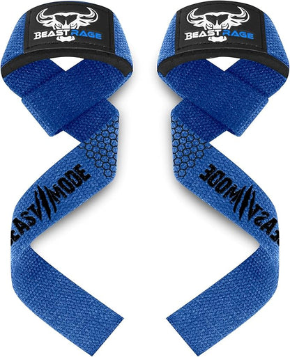 BEAST RAGE Lifting Wrist Straps for Weightlifting, Weight Lifting Straps Gym Grip Power Workouts Lifting Straps Padded Cotton Men Women Wrap Lift Deadlift Straps Hard Pull Exercise