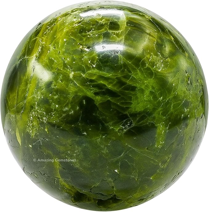 Amazing Gemstone Green Tourmaline Crystal Ball with Stand - 2 Inches Crystal Sphere Meditation Balls for Witchcraft and Decorative Balls