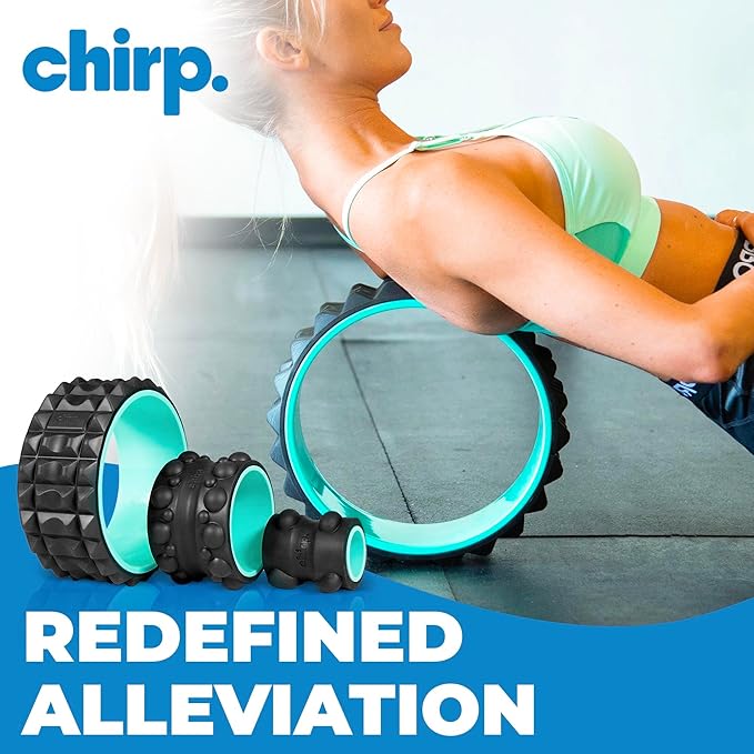 Chirp Wheel XR 3P Massage Roller Set - 10” Acupressure, 6” Knot-Kneading Thumb, 4” Neck & Headache Tension Relief, High Density Foam Massage Rollers for Back & Neck Pain, 500lbs Capacity, Mint