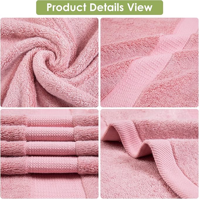 3PC Bathroom Towels Set for Face and Body, Sensitive Skin Pink Luxury Towels Set for Adult Students Kids Baby, Super Soft Highly Absorbent Towels Set for Bathroom 3 PC