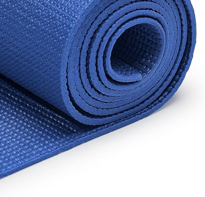 Sunny Health & Fitness Non-Slip Yoga Mat – Durable, Anti-Tear, Lightweight, Cushioned Support for Yoga, Pilates, Stretching Exercises, Meditation and Floor Workouts | Multiple Sizes & Colors