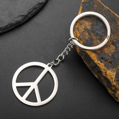 Dreamtimes Peace Sign Pendant KeyRing for Men and Women Love Peace Symbol Keychain Bag Car Keyring Peace Sign Jewelry