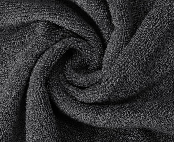 Oakias Premium Towel Set 600 GSM 8 Piece 100% Ring Spun Cotton Highly Absorbent Bath Towels Set - Super Soft Bathroom Towel Set - Hotel Quality Double Stitched Hem - Ideal for Hotels, Spa, Dark Grey