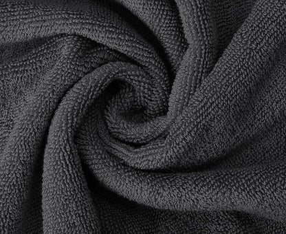Oakias Premium Towel Set 600 GSM 8 Piece 100% Ring Spun Cotton Highly Absorbent Bath Towels Set - Super Soft Bathroom Towel Set - Hotel Quality Double Stitched Hem - Ideal for Hotels, Spa, Dark Grey