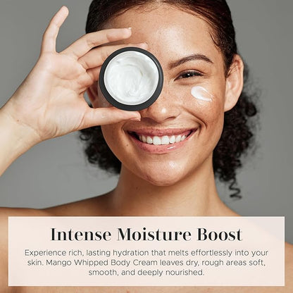 era of nature Mango Whipped Body Cream for Women 16oz - Lightweight Whipped Lotion with Pure Mango - Non-Greasy Body Butter Cream Lotion & Balm Moisturizer for Face, Hair & Dry Skin, Vegan Skincare