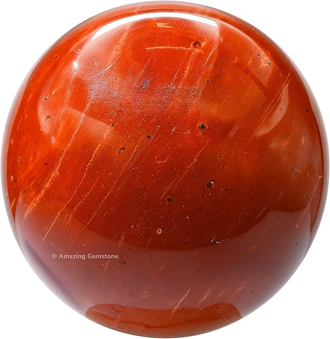 Amazing Gemstone Red Jasper Crystal Ball with Stand - 2 Inches Crystal Sphere Meditation Balls for Witchcraft and Decorative Balls