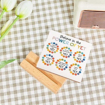Mental Health Reminders Gift, Counseling Office Must Haves, Positive Motivational Wood Sign With Wooden Stand, Encourage Gift for Psychologist School Counselor Student Boys Girls Best Friends