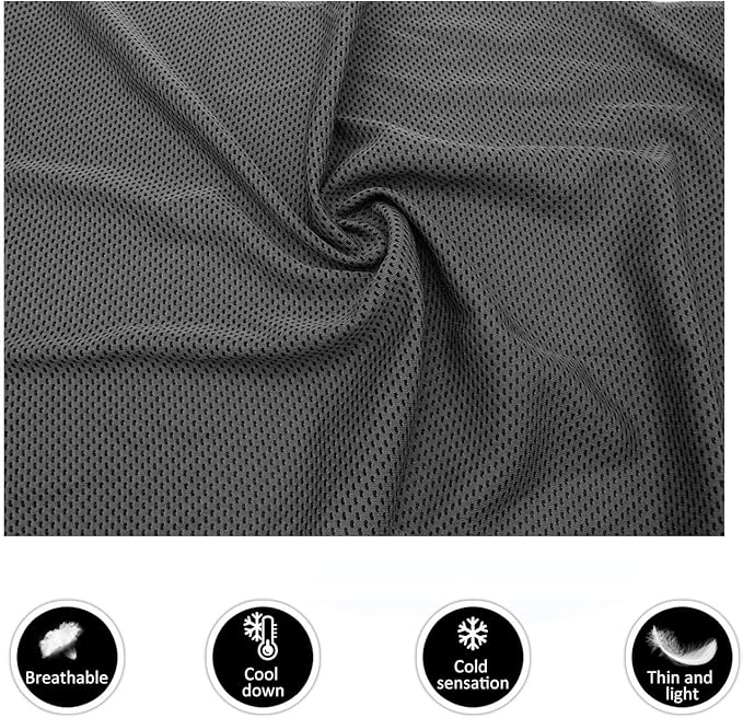INNOLIFE 6 Pack Cooling Towels Breathable Ice Towel for Sports, Gym, Fitness, Running, Hiking, Yoga - Black
