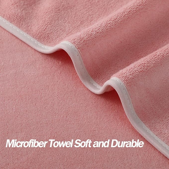 Microfiber Gym Towels Bigger Size Super Soft for Exercise Fitness, Sports, Workout, 380-GSM 15-Inch x 31-Inch Quick-Drying Towels (3 Pack, Pink)
