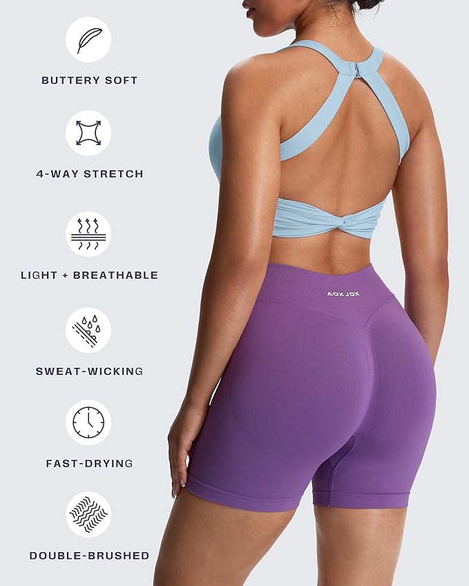 Aoxjox Women's Workout Sports Bras Twist Front Fitness Training Gym Bra Yoga Crop Lola Tank