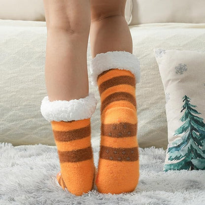 JaosWish Cat Fuzzy Socks Womens Pilates,Postpartum Essentials Non Slip Grip Slippers Hospital Socks for Labor Delivery