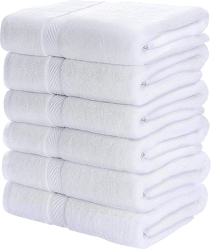 Utopia Towels 18 Pack Bath Towel Set (24 x 48 Inches), 500 GSM 100% Ring Spun Cotton Medium Lightweight and Highly Absorbent Quick Drying, Premium Towels for Hotel, Spa and Bathroom (White)