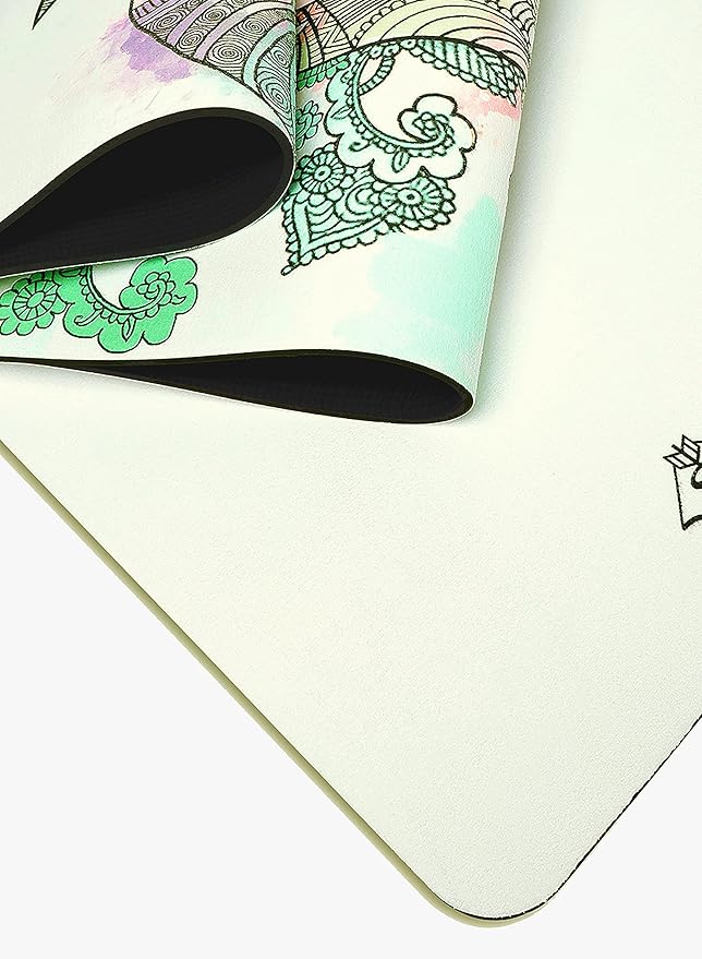 Shakti Warrior TPE Yoga Mat - Artist Designed, Premium eco friendly mats, Non Slip, Non toxic, Great For Regular & Hot Yoga, Pilates and Workouts (72 inch x 24 inch x 6mm thick)