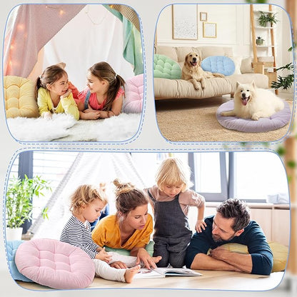Jerify Round Floor Pillows Cushions 22 x 22 Inch Large Flexible Seating Cushion Classroom Furniture Floor Pillow for Home Daycare Preschool Yoga Meditation Gift (Pastel,6 Pcs)