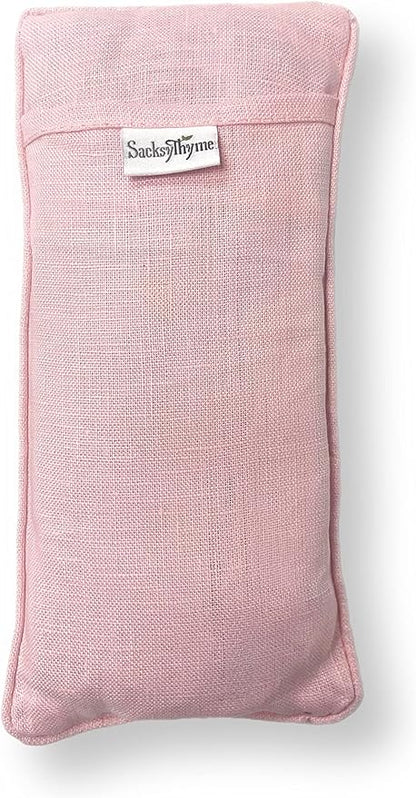 Organic Linen Eye Pillow - Lavender & Flaxseed for Relaxation, Yoga, Stress Relief - Microwavable Heating Pad & Cool Compress - Made in USA - Gifts for Meditation