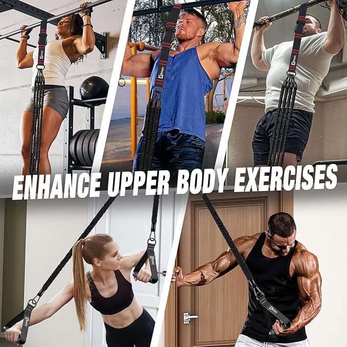 Pull Up Assistance Bands,Up to 300 lbs Assistance,Adjustable Heavy Duty 4 Pull Up Bands with Handle and Door Anchor for Home Gym Fitness Exercise Strength Training Workout Equipment
