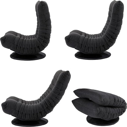 BIRDROCK HOME Swivel Floor Chair - 360 Adjustable Memory Foam Lounge Seat - Gaming - Comfortable Back Support - Cushion Dorm Rocker - Comfy for Reading Game Meditating - Fully Assembled (Charcoal)
