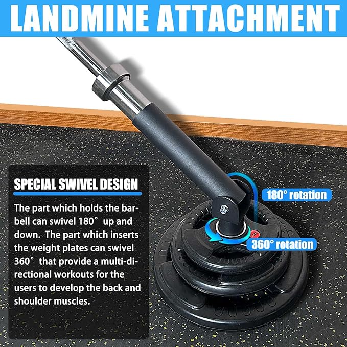 T Bar Row Platform Landmine Attachments for Squate Rack or Wall Mount Fits 2-inch Barbell, Landmine Base Gym Equipment, Power Cage Landmine for Almost of Power Rack