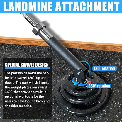 T Bar Row Platform Landmine Attachments for Squate Rack or Wall Mount Fits 2-inch Barbell, Landmine Base Gym Equipment, Power Cage Landmine for Almost of Power Rack