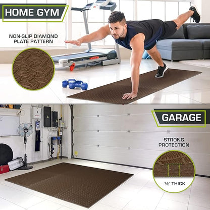 ProsourceFit Puzzle Exercise Mat ½ in, EVA Interlocking Foam Floor Tiles for Home Gym, Mat for Home Workout Equipment, Floor Padding for Kids