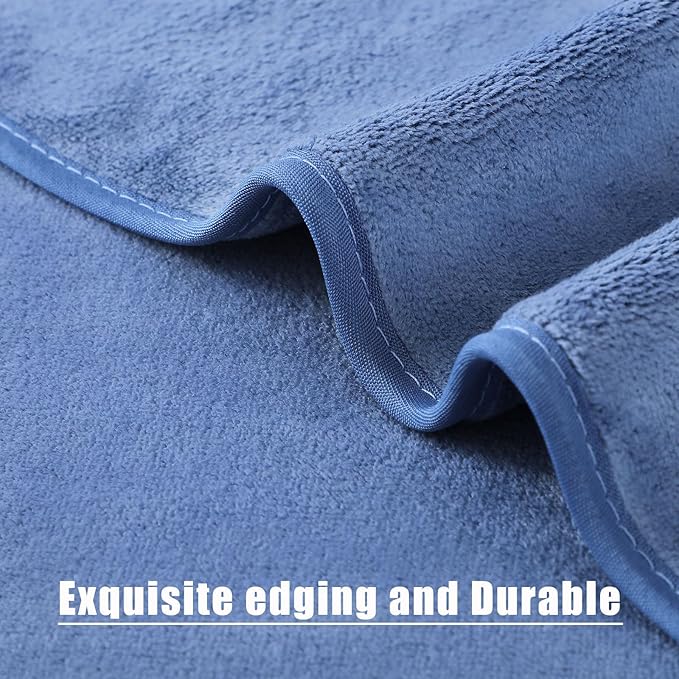 Microfiber Gym Towels Bigger Size Super Soft for Exercise Fitness, Sports, Workout, 380-GSM 15-Inch x 31-Inch Quick-Drying Towels (3 Pack, Pure Blue)