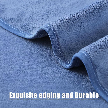 Microfiber Gym Towels Bigger Size Super Soft for Exercise Fitness, Sports, Workout, 380-GSM 15-Inch x 31-Inch Quick-Drying Towels (3 Pack, Pure Blue)