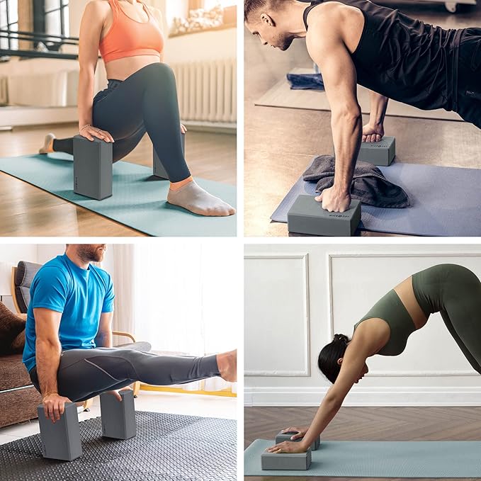 MICRODRY - Stretching & Exercise Foam Blocks, Yoga, Pilates Equipment for Home Workouts, Fitness Accessories for Home & Gym, Slip-Resistant, EVA Foam Block, 9 x 4 x 6 inches