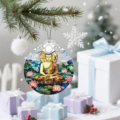 Buddha Christmas Ornaments: Christmas Tree Ornaments, Buddha Meditation Decor, Namaste Decor, Stocking Stuffers, Gift Idea & Gifts for Buddhists, Meditation/Yoga Practitioners, Lovers of Eastern Art
