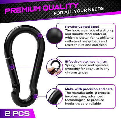 2Pcs 5.5In Spring Snap Hooks 1000LBS Capacity, Utility Hook Clip, Heavy Duty Rope Connector, Quick Link Snap Hooks for Indoor & Outdoor, Hanging, Camping, Fishing
