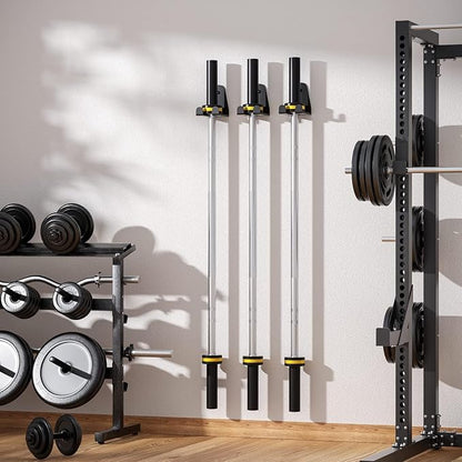Barbell Holder Wall Mount,Garage Gym Bar Wall Rack,Vertical Olympic Hanger wall Mount Rack,Space Saving Commercial or Home Gym Accessory Holds Under 33mm Bar Size Barbell Hanger