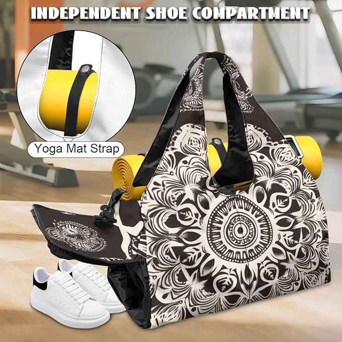 Yoga Mat Bag for Women Men Large Carryall Tote with Adjustable Shoulder Strap for Gym Yoga Travel Pilates Office