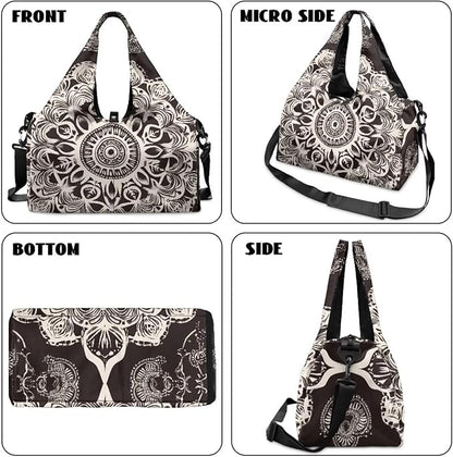 Yoga Mat Bag for Women Men Large Carryall Tote with Adjustable Shoulder Strap for Gym Yoga Travel Pilates Office