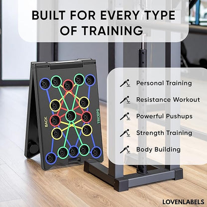 Foldable Push-up Board | Workout Equipment for Strength Training & Bodyweight Exercises | Fitness Equipment for Men & Women | Portable Exercise Equipment for Home Gym & Calisthenics