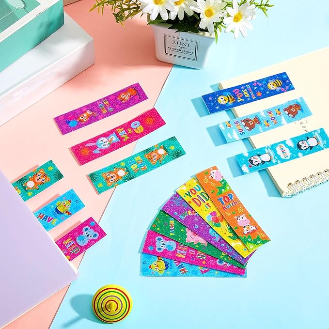36 Pcs Anxiety Sensory Stickers Mental Health Stickers Fidget Textured Strips Toys Adhesive Tactile Calm Relief Items for Adults Desk School Counselor Classroom(Animal Style)