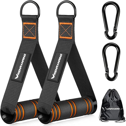 RENRANRING Gym Exercise Handles, Replacement Handle Attachments for Cable Machine Pulleys, Resistance Band and Strength Trainer, Pull Down Workout Accessories, Home Gym Add On Equipment