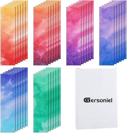 36 Pcs Anxiety Sensory Stickers Mental Health Stickers Fidget Textured Strips Toys Adhesive Tactile Calm Relief Items for Adults Desk School Counselor Classroom(Watercolor Style)