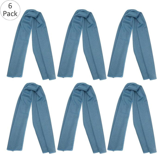 INNOLIFE 6 Pack Cooling Towels Breathable Ice Towel for Sports, Gym, Fitness, Running, Hiking, Yoga - Blue