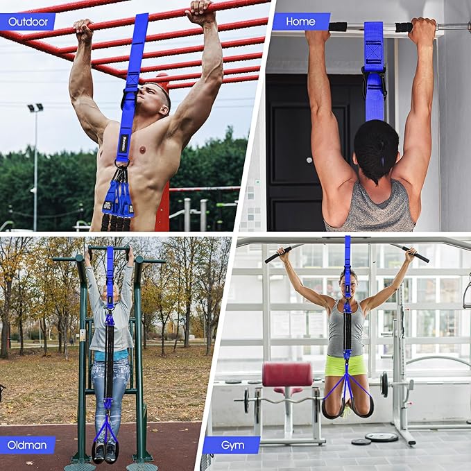 Pull Up Assistance Bands, Resistance Bands for Pull Up Bar Workout, Adjustable Heavy Duty Pull Up Assist Equipment with 4 Assistance Bands, Home Gym Fitness Exercise Strength Training