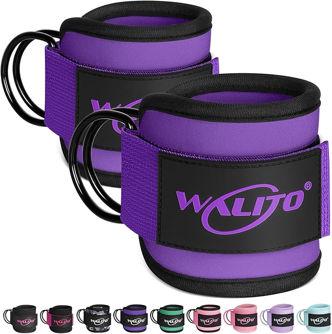 WALITO Gym Ankle Straps for Working Out - Glute Ankle Cuff Kickback Strap, Gym Cable Machine Accessories for Women Glute Leg Extensions, Hip Abductors & Lower Body Exercises Equipment