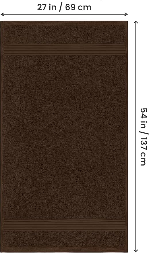 Utopia Towels 4 Pack Bath Towels Set, (27 x 54 Inches) 100% Ring Spun Cotton, Quick Dry, Highly Absorbent, Soft Feel Towels, Perfect for Daily Use (Dark Brown)