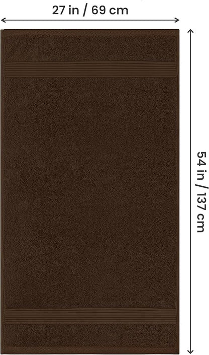 Utopia Towels 4 Pack Bath Towels Set, (27 x 54 Inches) 100% Ring Spun Cotton, Quick Dry, Highly Absorbent, Soft Feel Towels, Perfect for Daily Use (Dark Brown)
