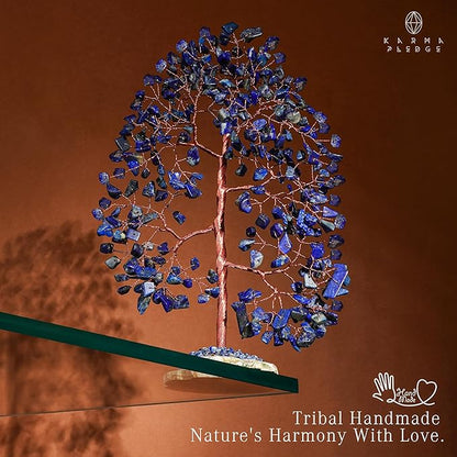 Crystal Trees for Home and Office Decoration, Lapis Lazuli Chakra Healing Crystals Feng Shui Handmade Trees for Positive Energy, Money, Good Luck, Christmas Decor, Birthday Gifts for Women, Mom
