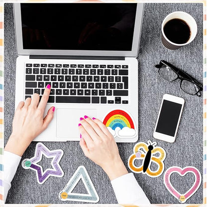 Crtiin 50 Pieces Anxiety Sensory Stickers for Anxiety Relief Items Mental Health Stickers Fidget Textured Strips for Office Classroom Desk Relieve Adult Stress(Lovely Style)