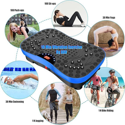 AXV Vibration Plate Exercise Machine Whole Body Workout Portable Mini Vibrate Fitness Platform Lymphatic Drainage Machine for Weight Loss Shaping Toning Wellness Home Gyms Workout (Mini)
